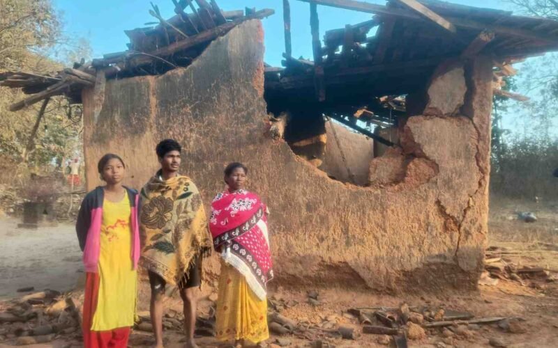 मनोहरपुर में जंगली दांतैल हाथी का उत्पात, तीन घरों को तोड़ा; ग्रामीणों में दहशत